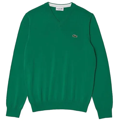Thời trang - Áo Len Nam Lacoste Men's V Neck Organic Cotton Sweater Màu Xanh Lá Size 3 - Vua Hàng Hiệu