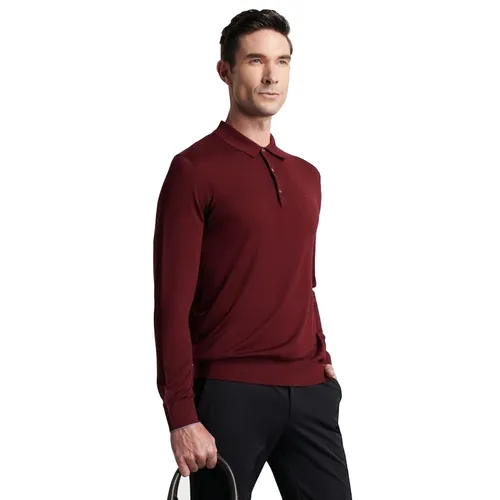 Áo Len Polo Nam Giovanni GSW0068-1BD Màu Đỏ Mận Size 50