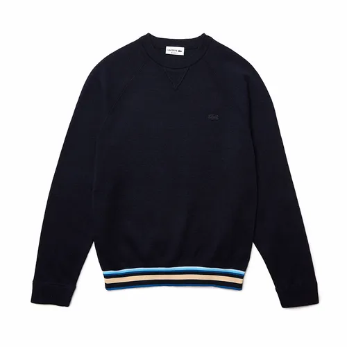 Áo Nỉ Nam Lacoste Crewneck Sweater Relaxed Fit AH8385 QZ1 Màu Xanh Than Size 3