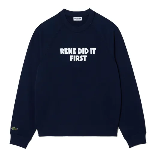 Thời trang - Áo Nỉ Sweater Lacoste Relaxed Fit Crew Neck Sweatshirt SH0144 166 Màu Xanh Navy Size M - Vua Hàng Hiệu