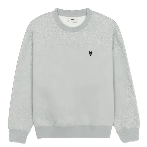 Áo Nỉ Sweater MLB Basic Small Logo Overfit Fleece Man To Man New York Mets 3AMTB0646-09MGS Màu Ghi - Thời trang - Vua Hàng Hiệu