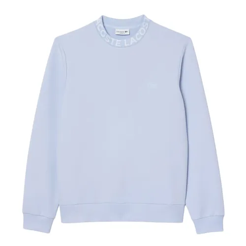 Áo Nỉ Nam Lacoste Logo Jacquard Crew Neck Sweatshirt SH7473 J2G Màu Xanh Nhạt Size 2