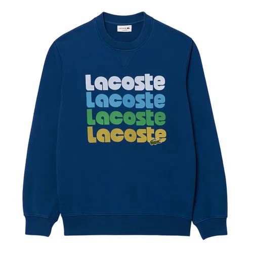 Áo Nỉ Sweater Nam Lacoste Ombré Print Fleece Sweatshirt SH7504 HBM Màu Xanh Blue Size 4