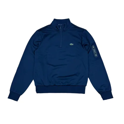 Thời trang - Áo Nỉ Sweater Nam Lacoste Poly Pocket 1/2 Zip Sweatshirt Màu Xanh Navy Size 3 - Vua Hàng Hiệu