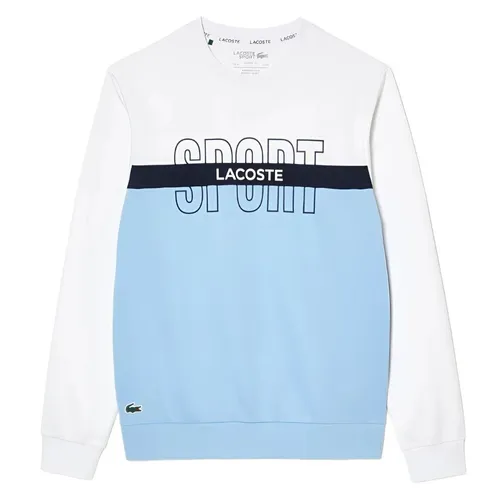 Thời trang - Áo Nỉ Sweater Nam Lacoste Ripstop Tennis Sweatshirt SH1083-10 Màu Xanh Trắng Size 4 - Vua Hàng Hiệu