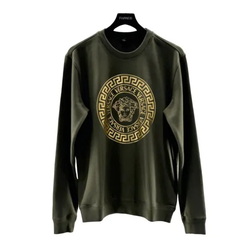 Áo Nỉ Sweater Nam Versace With Medusa Logo Printed 1011852 1A12064 2K280 Màu Xanh Size XS