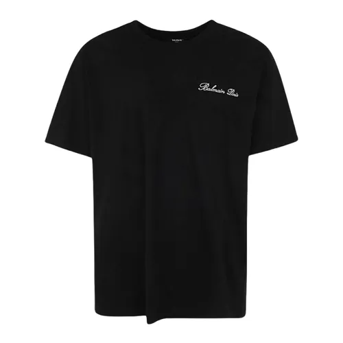 Áo Phông Nam Balmain Black With Logo Printed Tshirt CH1EG010BC68 Màu Đen Size XXS - Thời trang - Vua Hàng Hiệu