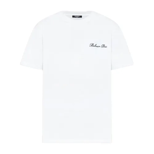Áo Phông Nam Balmain White With Logo Printed Tshirt CH1EG010BC68 Màu Trắng Size XXS - Thời trang - Vua Hàng Hiệu