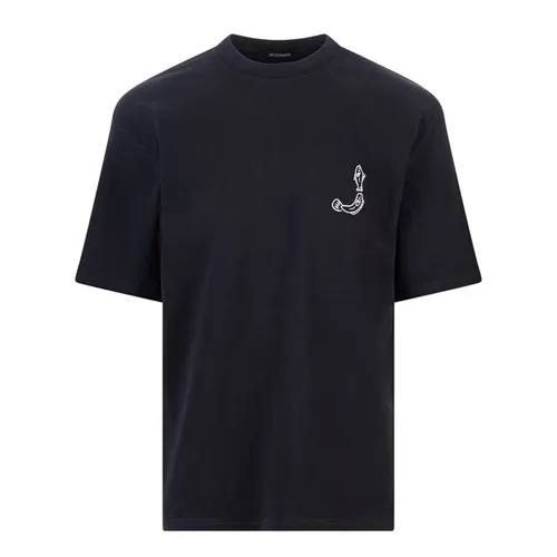 Thời trang Jacquemus - Áo Phông Nam Jacquemus In Black With Logo Embroidered 246JS151-2125 Tshirt Màu Đen Size XS - Vua Hàng Hiệu