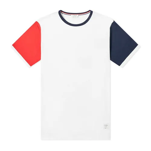 Áo Phông Nam Thom Browne White Ringer Contrast MJS083F/00042960 Phối Màu Size 2