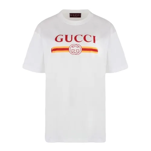 Gucci Áo phông - Áo Phông Nữ Gucci With Logo Printed T-Shirt 788093XJGL7 9074 Màu Trắng Size S - Vua Hàng Hiệu