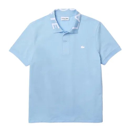 Áo Polo Nam Lacoste Men's Slim Fit Lettered Neck Light Breathable Piqué Polo PH7647 51 HBP Màu Xanh Da Trời Size 4