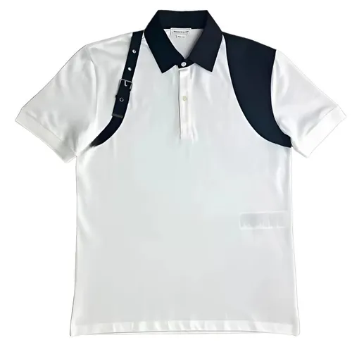 Alexander Mcqueen - Áo Polo Nam Alexander Mcqueen Harness With Strap Polo ‎Shirt Màu Trắng Size S - Vua Hàng Hiệu