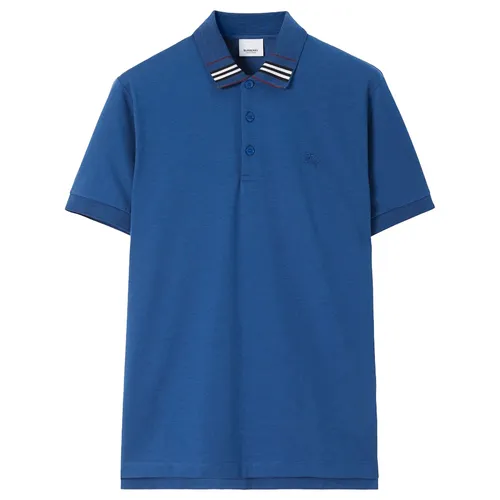 Áo Polo Nam Burberry EKD Embroidered Cotton Silk Shirt Màu Xanh Blue Size XS - Thời trang - Vua Hàng Hiệu