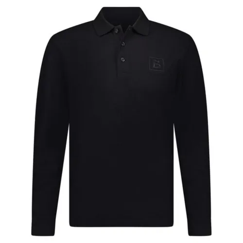Áo Polo Nam Burberry Long Sleeve Black Polo Shirt Màu Đen N-DG S