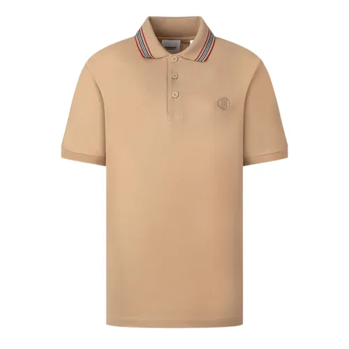 Áo Polo Nam Burberry Men's Beige With TB Logo Embroidered 8083159 Màu Beige Size XS