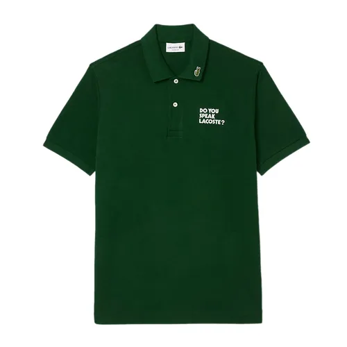 Áo Polo Nam Lacoste Men's Embroidered Slogan Polo PH8017 132 Màu Xanh Lá Size 3 - Thời trang - Vua Hàng Hiệu