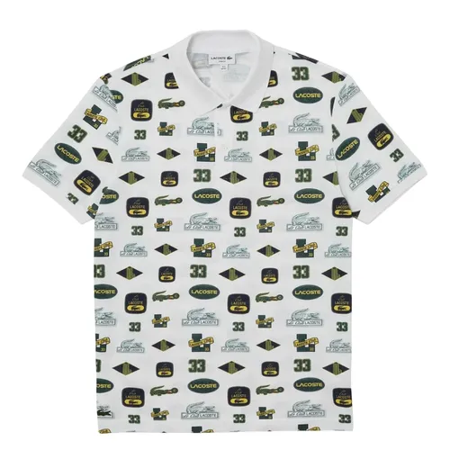 Áo Polo Nam Lacoste Men's Slim Fit Printed PH0354.54B Màu Trắng Xanh Size 3