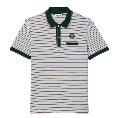 Áo Polo Nam Lacoste Regular Fit Striped Mini Piqué PH7583 T69 Màu Xanh/Xám - Thời trang - Vua Hàng Hiệu