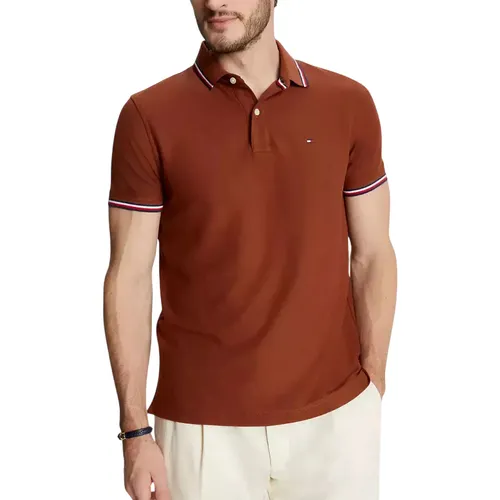Áo Polo Nam Tommy Hilfiger Regular Fit Wicking Performance Pique Solid 78J2653 201 Màu Nâu Size XS
