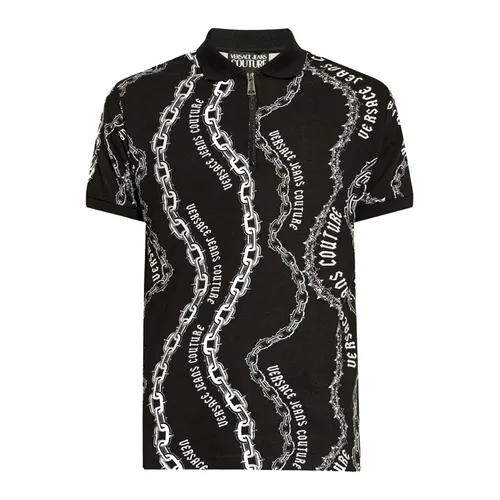 Áo Polo Nam Versace Jeans Couture Patterned 77GAG626 JS391 899 Màu Đen Trắng Size XS - Thời trang - Vua Hàng Hiệu