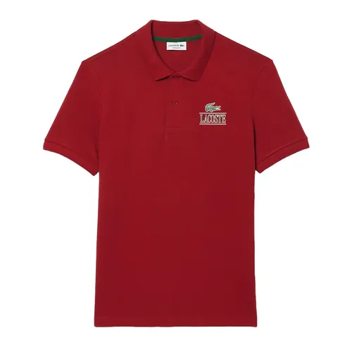 Áo Polo Unisex Lacoste Regular Fit Signature Print Stretch Piqué Shirt PH1136 IXX Màu Đỏ Size XS