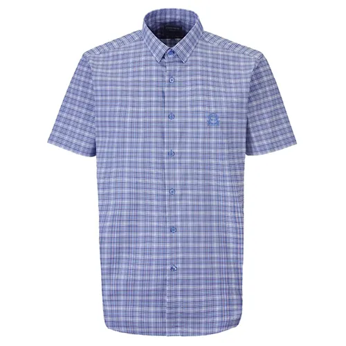 Giovanni 55% Cotton supima , 40% nylon, 5% spandex Việt Nam - Áo Sơ Mi Cộc Tay Nam Giovanni GSS0146-1 Màu Xanh Kẻ Size XL - Vua Hàng Hiệu