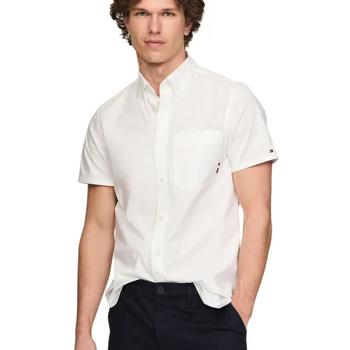 Áo Sơ Mi Cộc Tay Nam Tommy Hilfiger  Slim Fit Poplin 78JA395 100 Màu Trắng Size S