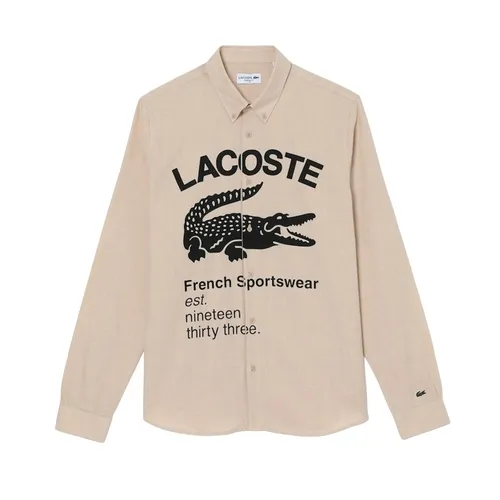 Áo Sơ Mi Dài Tay Nam Lacoste Regular Fit Branded Flannel Shirt CH0217 UB7 Màu Be Size 38 - Thời trang - Vua Hàng Hiệu