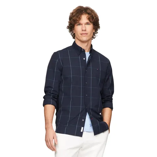 Áo Sơ Mi Nam Tommy Hilfiger Camisa Regular Fit Check Shirt 78JA235 410 Màu Xanh Navy Size S