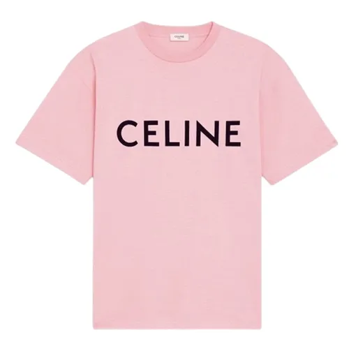 Thời trang - Áo Thun Celine Homme Logo Print Cotton Jersey TShirt Màu Hồng Size M - Vua Hàng Hiệu