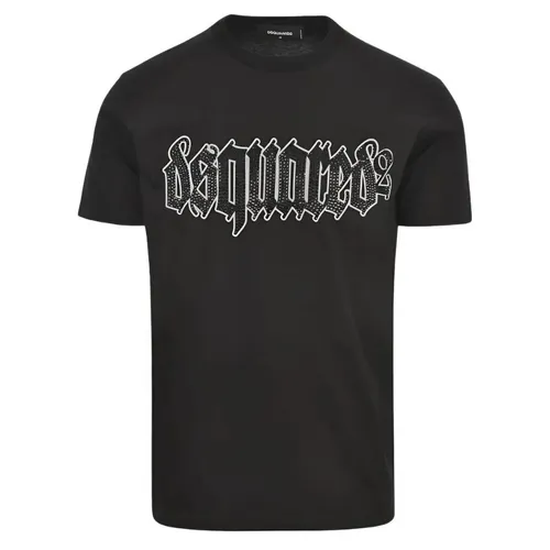 DSquared2 Áo thun - Áo Thun Nam Dsquared2 Black With Logo Embroidered T-Shirt S74GD1222 S23009 900 Màu Đen Size L - Vua Hàng Hiệu
