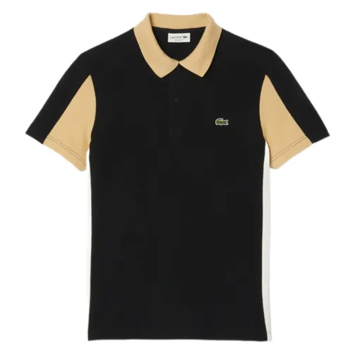 Áo Polo Nam Lacoste Cotton Piqué Colourblock Polo Shirt PH1302 IKH Màu Đen Be Size 5