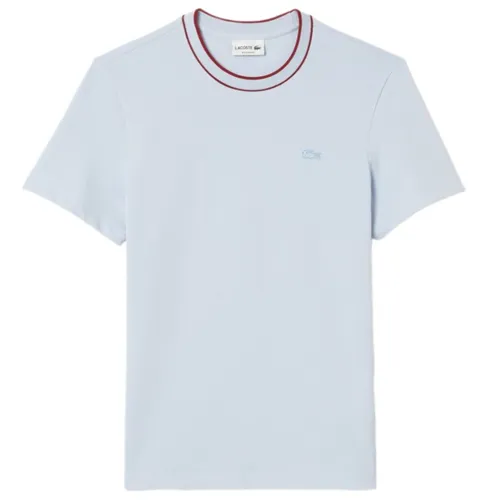 Áo Thun Nam Lacoste Stretch Piqué Stripe Collar T-shirt TH8174 - J2G Màu Xanh Đỏ Size 2