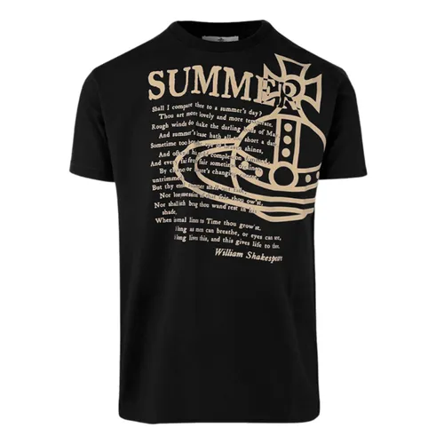 Vivienne Westwood Nam - Áo Thun Nam Vivienne Westwood Black With Logo Printed 3G01001P J001M Màu Đen Size XS - Vua Hàng Hiệu