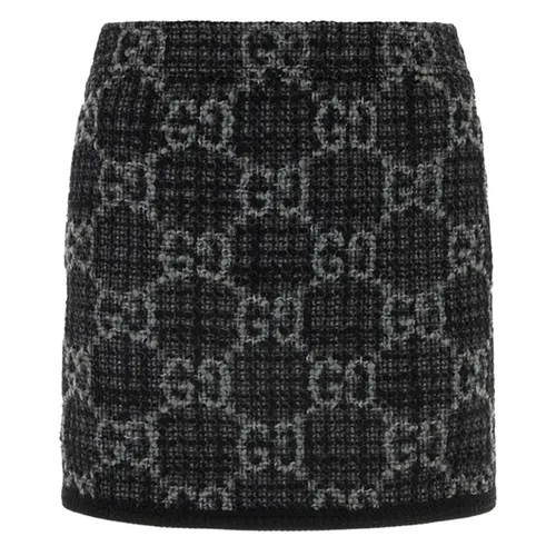 Chân Váy Gucci Grey Monogram GG Logo 774516 ZAPA4 1074 Màu Đen Xám Size 40