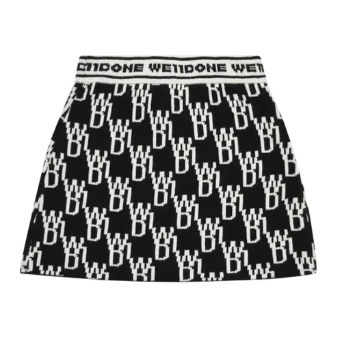 We11done - Chân Váy Nữ We11done All Over Logo Knit In Black WD00134BLKS Màu Đen Size S - Vua Hàng Hiệu