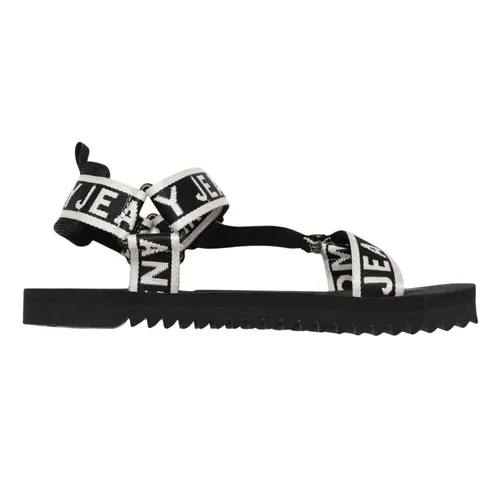 Dép Nam Sandals - Dép Sandal Nam Tommy Hilfiger Logo Tape Printed Comfort EM01204 001 Màu Đen Trắng Size 43 - Vua Hàng Hiệu