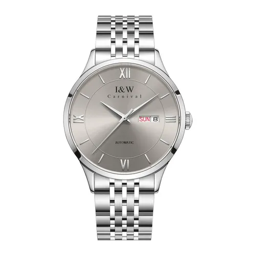 Đồng Hồ Nam I&W Carnival Automatic Watch IW510G-DT (IW510G14) Màu Bạc Phối Xám – I&W Carnival