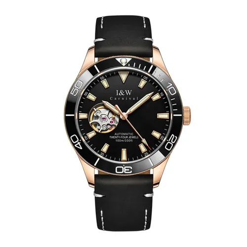 Đồng Hồ Nam I&W Carnival Automatic Watch IW542G-DD (IW542G3) Màu Đen Phối Vàng Hồng
