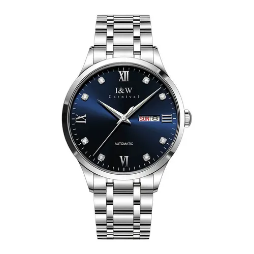 Đồng Hồ Nam I&W Carnival Automatic Watch IW555G-DT (IW555G5) Màu Bạc Phối Xanh Navy