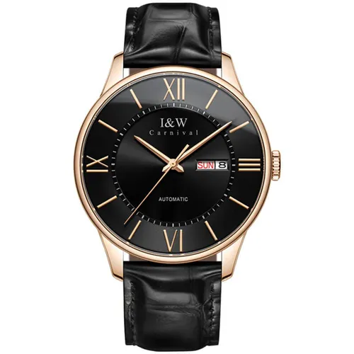 Đồng Hồ Nam I&W Carnival IW515G-DD (IW515G3) Automatic Màu Đen/ Vàng Hồng