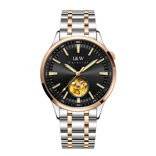 Đồng Hồ Nam I&W Carnival IW590G-DT (IW590G3) Automatic Màu Đen/Vàng Hồng