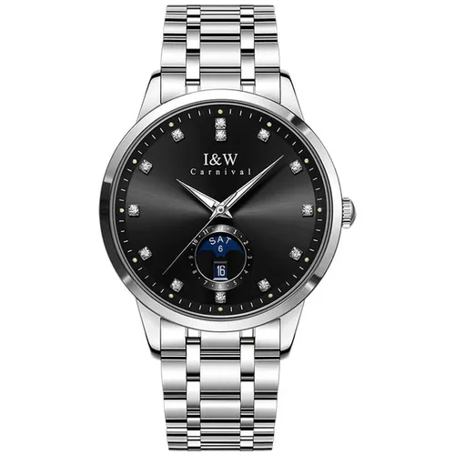 Đồng hồ - Đồng Hồ Nam I&W Carnival IW625G-DT (IW625G6) Automatic Màu Đen Bạc - Vua Hàng Hiệu