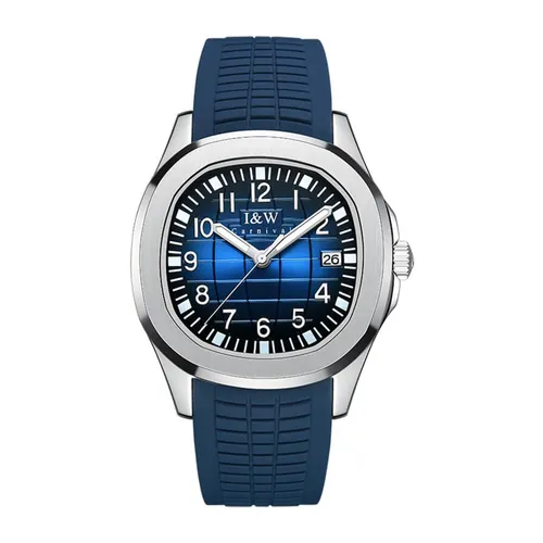 Đồng Hồ Nam I&W Carnival Silicone Strap Automatic Watch IW722G-DS (IW722G1) Màu Bạc Phối Xanh Navy - Đồng hồ - Vua Hàng Hiệu
