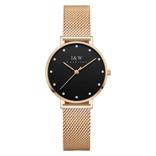 Đồng Hồ Nữ I&W Carnival Watch IW8793L-DT (IW8793L22) Màu Đen - Vàng Hồng