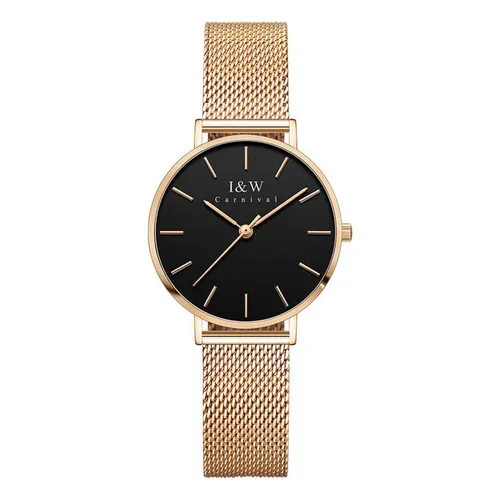 Đồng Hồ Nữ I&W Carnival Watch IW8793L-DT (IW8793L9) Màu Đen - Vàng Hồng