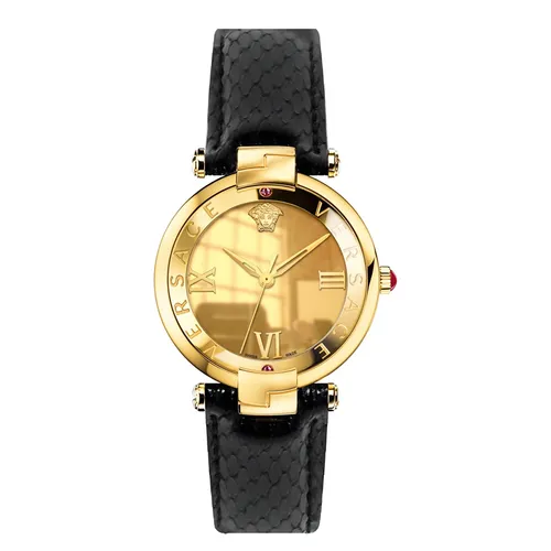 Đồng Hồ Nữ Versace Revive Leather Watch 35mm VEAI00219 Màu Đen
