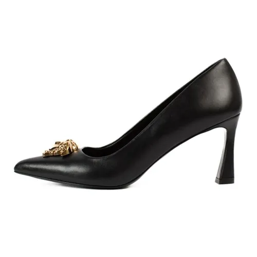 Giày - Giày Cao Gót Versace Medusa In Black Leather 1009702 1A02087 1B00V Màu Đen Size 38 - Vua Hàng Hiệu