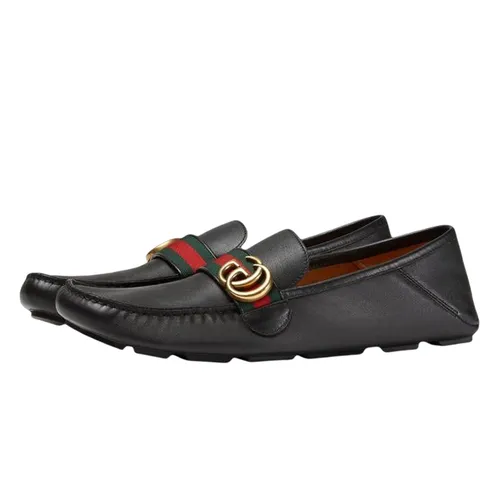 Giày Lười Nam Gucci GG Black Leather With GG Logo 450891 DTM10 1060 Màu Đen Size 5 - Giày - Vua Hàng Hiệu